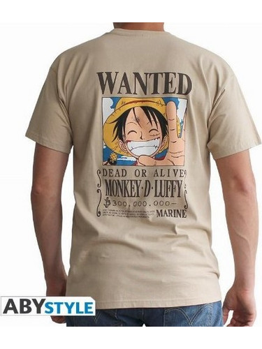 One Piece Tshirt Wanted Luffy Man Sand Basic Large (ABYTEX184_L)