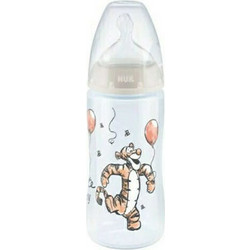 Nuk First Choice+ Πλαστικό Μπιμπερό με Θηλή Σιλικόνης κατά των Κολικών 0-6m Disney Winnie The Pooh Balloons Grey 300ml