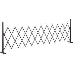 Outsunny Scissor Gate Fence Extendable Scissor Barrier 35-300cm Κήπος Αλουμίνιο καφέ H103,5cm 844-138
