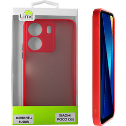 LIME HARDSHELL FUSION ΘΗΚΗ XIAOMI POCO C65 6.74in FULL CAMERA PROTECTION RED WITH BLACK KEYS LIME SUCCESSORIES