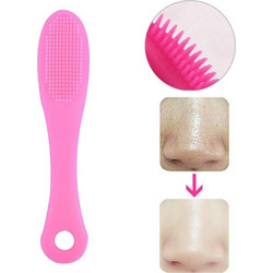Blackhead Brush Face Cleansing Extractor Remover Tool Silicone Finger Massage Brush Face Exfoliating Cleansing Tool(Light Magenta)