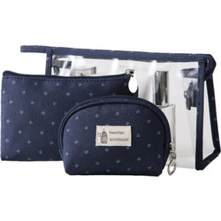 Ecarla Navy Blue Σετ Νεσεσέρ 3Τμχ