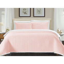 Κουβέρτα Μονή Super Soft Sherpa Stripes Γαρύφαλλο 160x220 - Σομόν