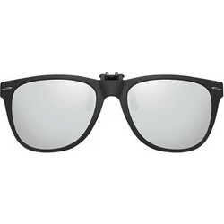 Πρόσθετο Γυαλιών Ηλίου Wayfarer (Clip-On) Ασημί Καθρέφτης (Με Θήκη)