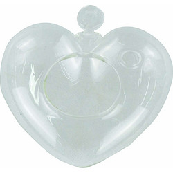 JK Home Decor - Κρεμαστή Καρδιά με Άνοιγμα από Γυαλί 15cm