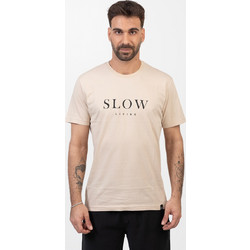Ανδρικό T-Shirt Cotton4all SLOW LIVING 24-901 ΕΚΡΟΥ - Εκρού