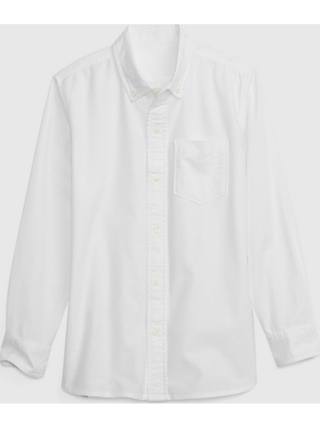 Άσπρο Παιδικό Οργανικό Βαμβάκι Uniform Oxford Πουκάμισο White