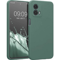 KWmobile Soft Flexible Rubber Cover - Θήκη Σιλικόνης Motorola Moto G53 με Πλαίσιο Κάμερας - Forest Green (60836.166)
