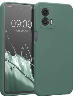 KWmobile Soft Flexible Rubber Cover - Θήκη Σιλικόνης Motorola Moto G53 με Πλαίσιο Κάμερας - Forest Green (60836.166)