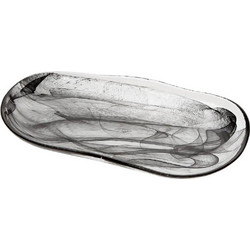 ΠΙΑΤΕΛΑ ESPIEL ALABASTER ΓΥΑΛΙΝΗ ΟΒΑΛ ΜΑΥΡΗ (27CMΧ14CM)
