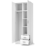 Diommi Δίφυλλη Ντουλάπα Ρούχων Lima Λευκή 80x52x205cm 60-22312