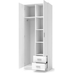 Diommi Δίφυλλη Ντουλάπα Ρούχων Lima Λευκή 80x52x205cm 60-22312