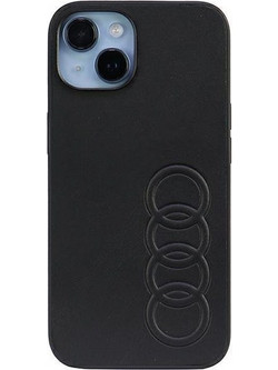 Audi Synthetic Leather iPhone 14 6.1" black/black hardcase AU-TPUPPCIP14-TT/D1-BK