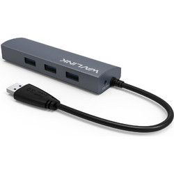 Wavlink WL-UH3031G USB Hub 3.0 USB-A με 4 Θύρες USB-A / Ethernet & Εξωτερική Παροχή Ρεύματος