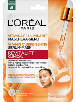 L'Oreal Paris Revitalift Vitamin C Brightening Serum Sheet Μάσκα Προσώπου για Ενυδάτωση 1τμχ