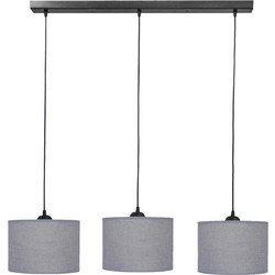 Heronia Lighting ΗΚ-04 Κρεμαστό Φωτιστικό Οροφής Ράγα Τρίφωτο E27 Γκρι Φ20cm 14-0155