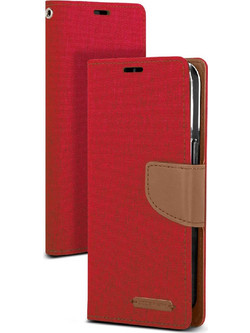 Θήκη Book Goospery Canvas Diary για Apple iPhone 13 Mini Κόκκινο - Καφέ