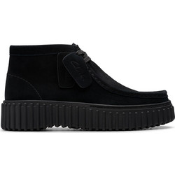 Clarks Γυναικεία Μποτάκια Chukka Πλατφόρμα Suede Μαύρα 26179360