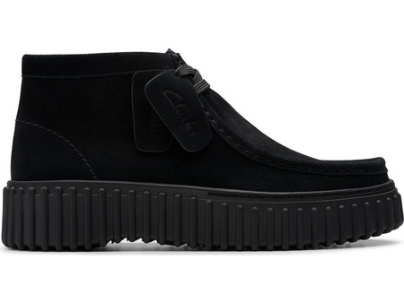 Clarks Γυναικεία Μποτάκια Chukka Πλατφόρμα Suede Μαύρα 26179360