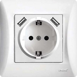 LINEME ΠΡΙΖΑ ΣΟΥΚΟ ΑΣΦΑΛΕΙΑΣ ΜΕ 2ΘΥΡΕΣ USB 5.1V DC/2.1A ΛΕΥΚΗ 50-00133-1