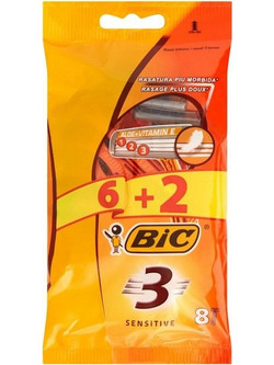 BIC Sensitive 3 Ξυραφάκι μιας Χρήσης με 3 Λεπίδες 8τμχ