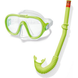 Intex Adventure Set Μάσκα Θαλάσσης με Αναπνευστήρα Πράσινη 55642
