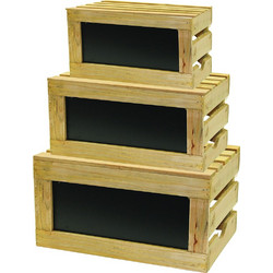 ΣΕΤ 3 σκαλοπάτια risers φυσικό ξύλο 35x25 5x18cm 40 5x30x23 5cm 49x34 5x26 5cm TableCraft c484533