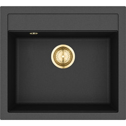 Helika Quadro SQQ 100 Ένθετος Νεροχύτης Γρανίτη Μαύρος 601 AQF-001V-G 56.5x51cm