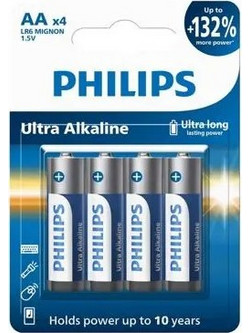 1x4 Philips Ultra Alkaline AA battery