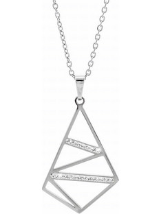 Ατσάλινο κολιέ με κρύσταλλα Swarovski (J1044)