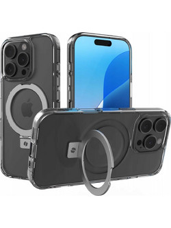 Θήκη iPhone 16 Pro Spacecase Ring Pro Mag Σκληρή με MagSafe & KickStand - Clear (5905719112219)