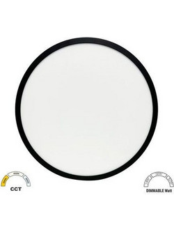 Πλαφονιέρα Στρογγυλή Led Πολυκαρμπονική(PC) D:283mm Lumen-21-283241-Μαύρο 21-283241