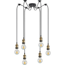 Home Lighting Magnum Κρεμαστό Φωτιστικό Οροφής Πολύφωτο Χρυσό SE21-BR-10-BL6 77-8689