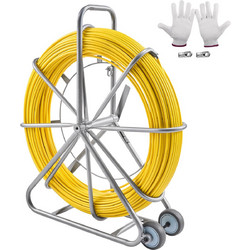 VEVOR Fish Tape Puller Fiberglass 656 ft 5/16 in Wire Cable Running Duct Rodder