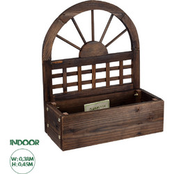 GloboStar(R) Artificial Garden ANTIPAXOS 20476 Επιτοίχιο Ξύλινο Κασπώ Γλάστρα - Flower Pot Καφέ Φ38cm x Υ45cm