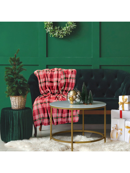 Das Home Κουβερτα Fleece 130Χ170 1361 Green - Red Green - Red