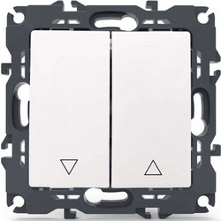 Διακόπτης Τοίχου Ρολών Χωνευτός Prime 1000110601 10AX 250VAC White Aca