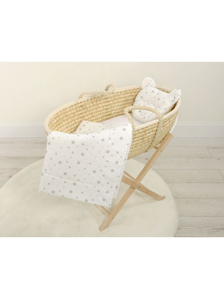 Duvet with pillow Teddy - 2pcs set - mini gray stars