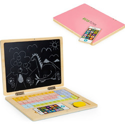 Ecotoys Ξύλινο Εκπαιδευτικό Μαγνητικό Laptop με Αξεσουάρ Pink