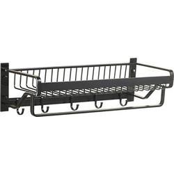 Home Use κρεμάστρα με ράφι μεταλλική 57x22x13cm, μαύρη - (HUH-0164)