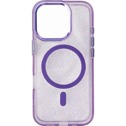 Glitter Case MagSafe for iPhone 16 - purple with glitter