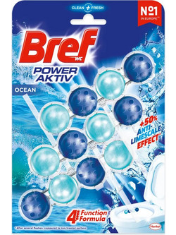 Bref WC Block Power Activ Ocean Αρωματικό & Καθαριστικό Τουαλέτας 3x50gr