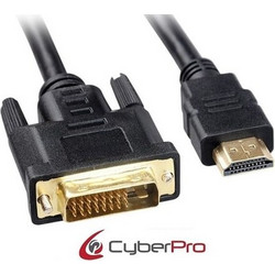 CyberPro Καλώδιο HDMI Male to DVI-D Male 1.5m Black