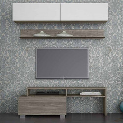 Σύνθεση σαλονιού SMART 3" σε χρώμα σταχτί-λευκό