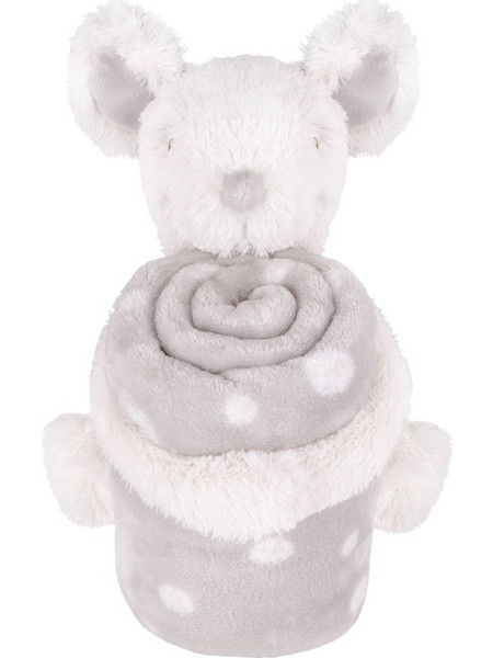 KikkaBoo Joyful Mice Κουβέρτα Αγκαλιάς Βελουτέ με Λούτρινο 70x100 Γκρι