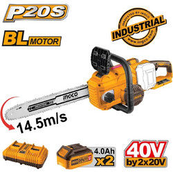 Ingco CGSLI401682 Αλυσοπρίονο Μπαταρίας 20V 4.8kg με Λάμα 40cm