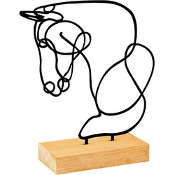 Διακοσμητικό Άλογο Equine 565TNL1259 26x8x17cm Natural-Black Aberto Design Μέταλλο,Ξύλο