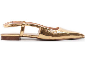 Zinda Flat Slingback Pumps Mirror Gold