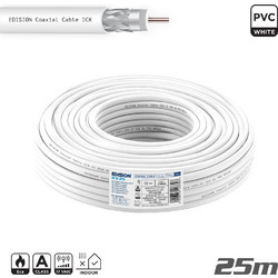EDISION ΚΑΛΩΔΙΟ Coaxial ICX-25 CCS AL Eca PVC Λευκό 25m 10710