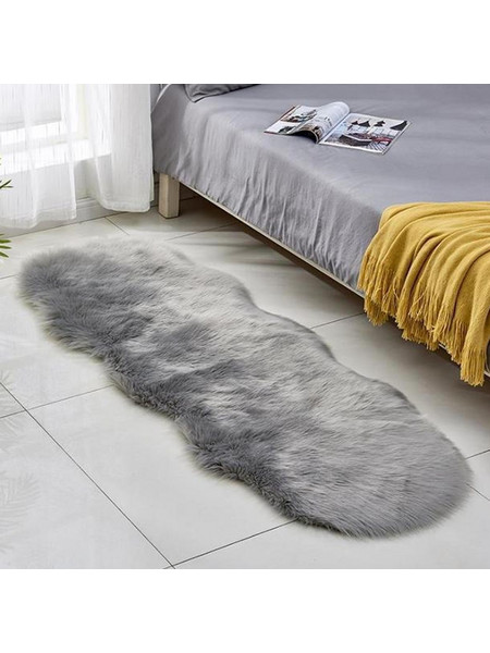 Πατάκι Γούνας 60x150cm Γκρι-Λευκό ForHome 2500420 - For Home